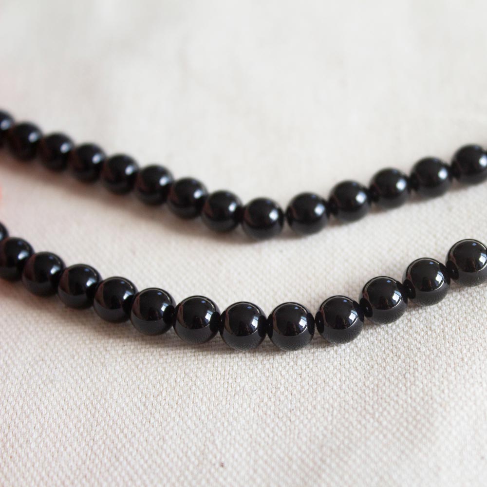 Perles Obsidienne noire 6mm