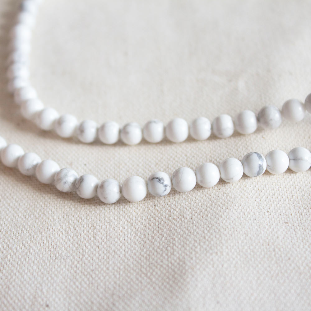 Perles howlite blanche 6mm