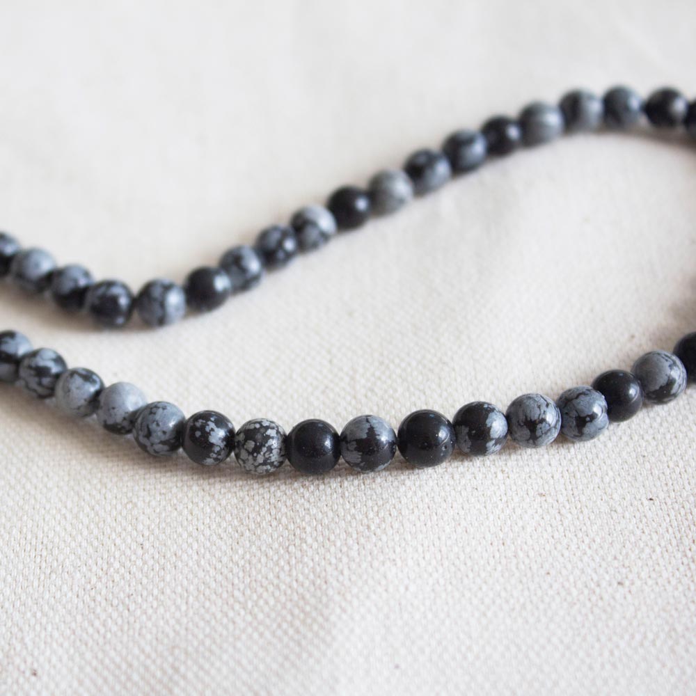 Perles Obsidienne floconneuse 6mm