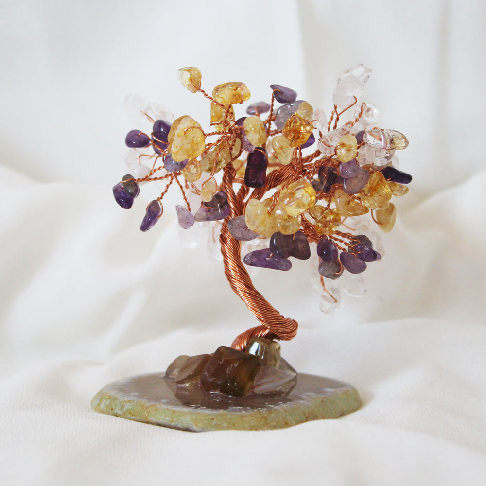 Décorez votre intérieur avec ce bel arbre en améthyste, citrine et cristal de roche !
