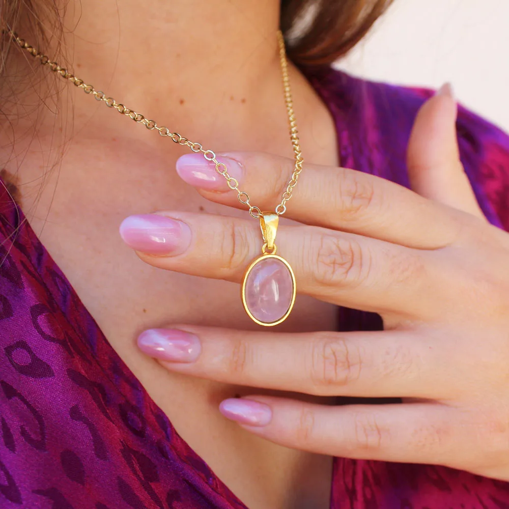 Pendentif Soledad - Quartz rose